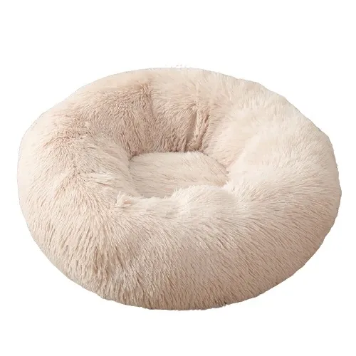 Pat rotund pentru câine alb - 60×60×23 cm