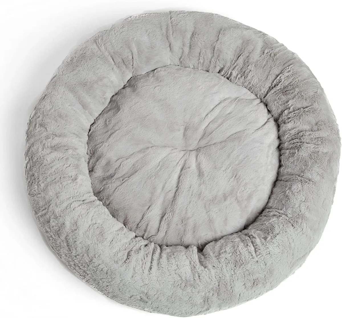 Pat rotund pentru câine gri - 60×60×23 cm
