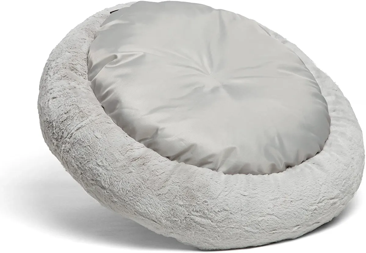 Pat rotund pentru câine gri - 40×40×23 cm